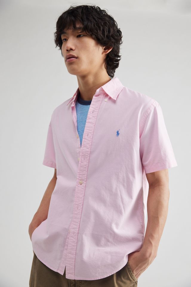 Ralph lauren short sales sleeve shirt pink