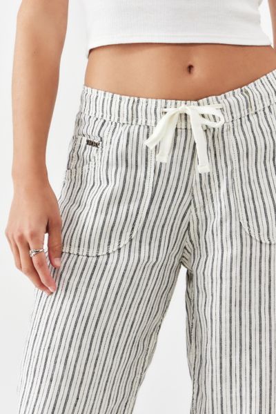 BDG White Pinstripe Five-Pocket Linen Pant