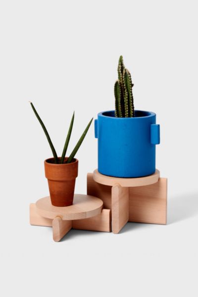 Areaware Wooden Plant Pedestal Set In Neutral At Urban Outfitters In Multi