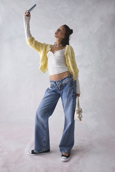 Shop Bdg Kayla Low Rider Low-rise Jean In Light Blue, Women's At Urban Outfitters