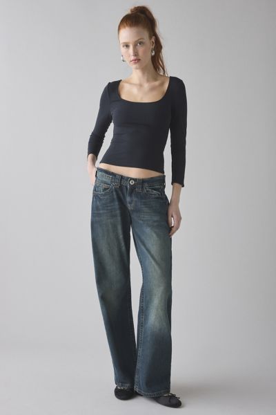 Archive At UO Navy Linen Mini Skirt