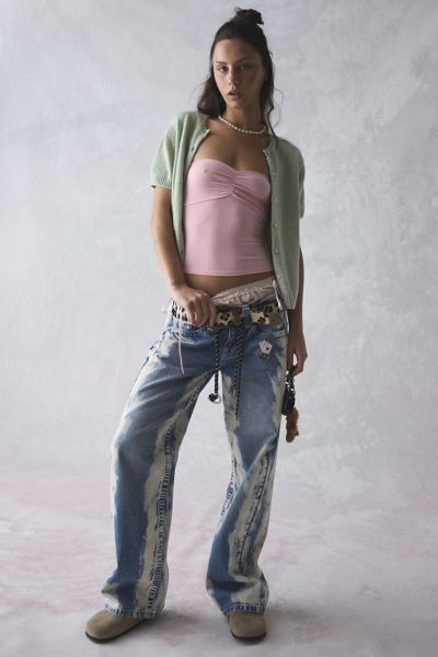 Bdg Kayla Printed Low-rise Jean In Light Vintage, Women's At Urban Outfitters
