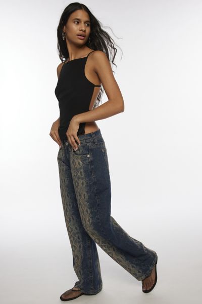BDG Kayla Printed Low-Rise Slouchy Jean