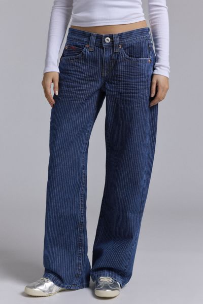 BDG KAYLA PRINTED LOW-RISE JEAN IN DENIM STRIPE, WOMEN'S AT URBAN OUTFITTERS 
