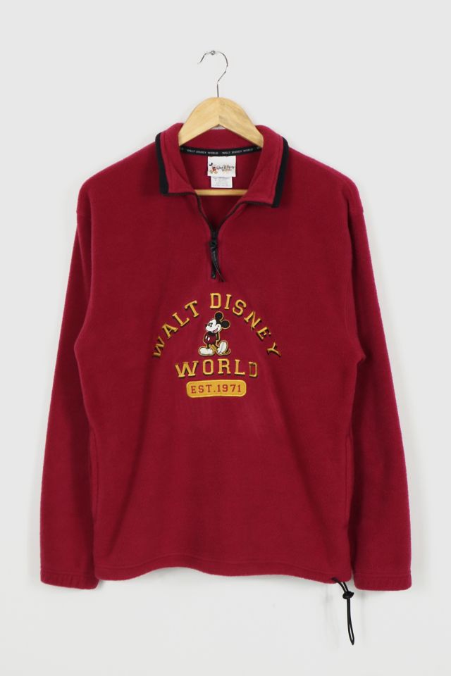 Vintage Walt Disney World Quarter Zip Fleece Jacket