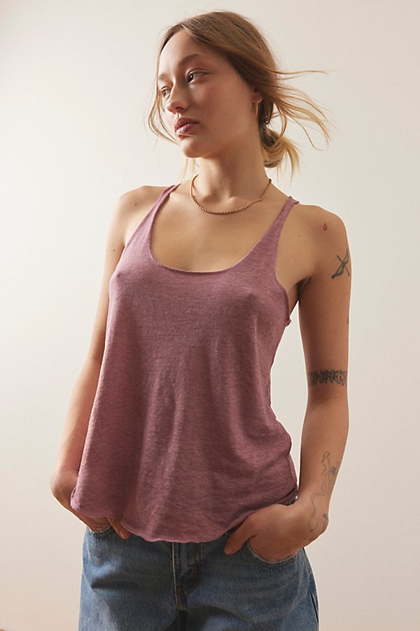 Out From Under Jessie Burnout Tank Top In Mauve, Women's At Urban Outfitters