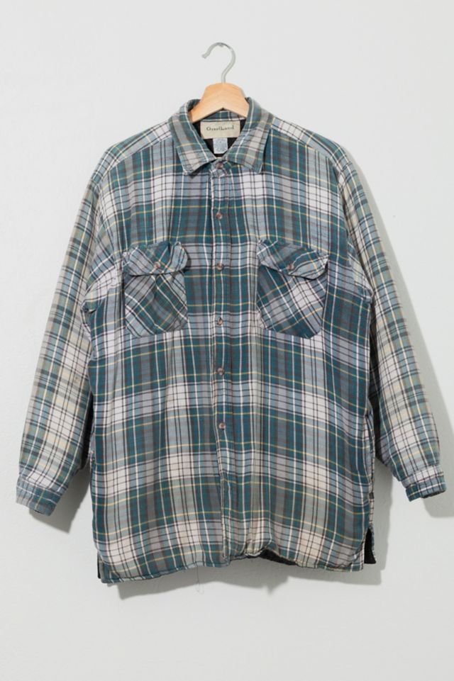 Vintage 1990s Distressed Plaid Thermal Lined Flannel Work Shirt