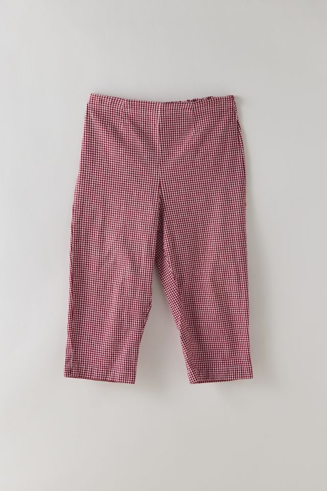 UO Elle Gingham Ruffle Capri Pant