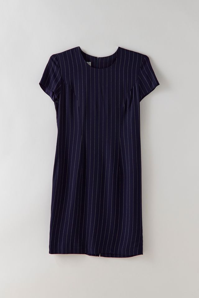 navy blue pinstripe dress ABIGAIL dress Navy Pinstripe 2X main image 0