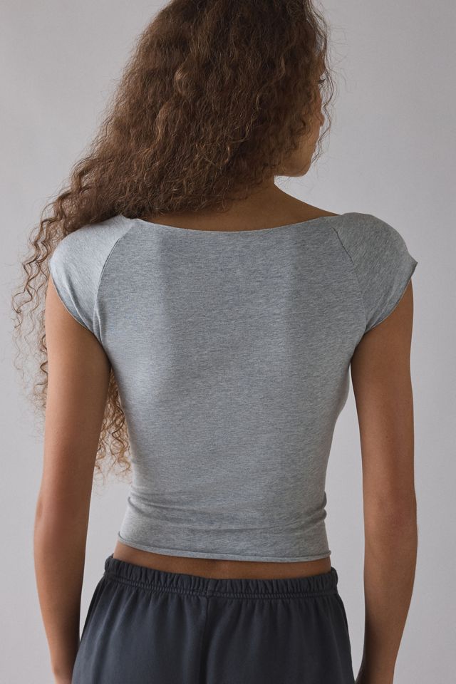 Out From Under Cotton Compression Boatneck Cropped Tee #3