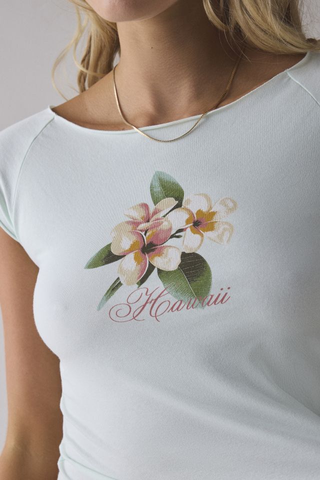 Out From Under Cotton Compression Boatneck Cropped Graphic Tee #3