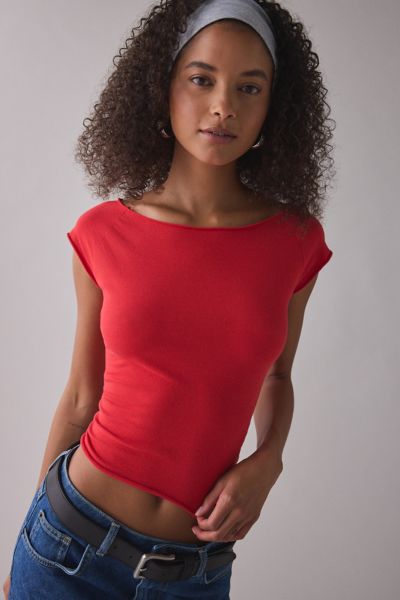 Out From Under Cotton Compression Boatneck Cropped Tee Product Page