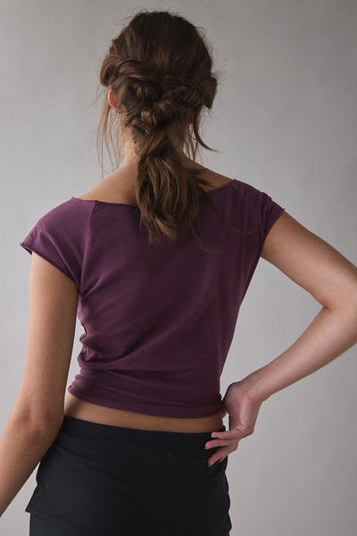 Out From Under Cotton Compression Boatneck Cropped Tee