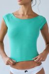 Out From Under Compression Cotton Boatneck Cropped Tee