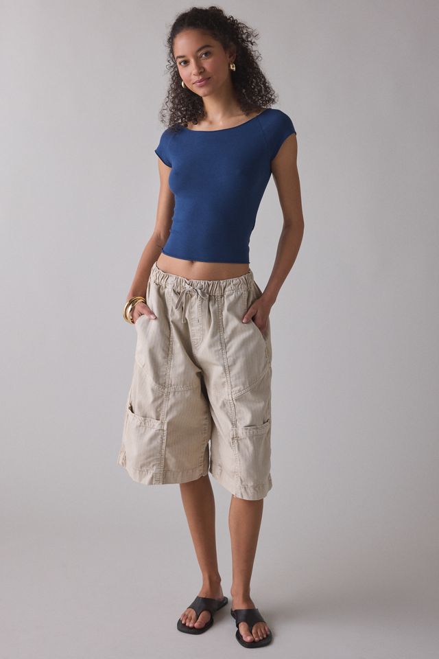 Out From Under Cotton Compression Boatneck Cropped Tee #3