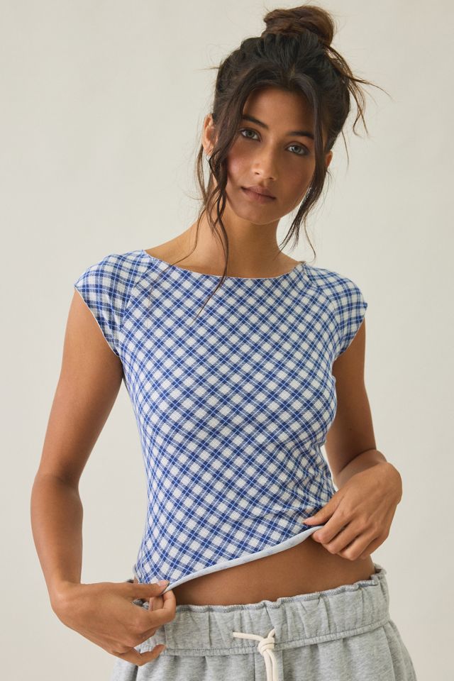 Out From Under Cotton Compression Boatneck Cropped Tee #1
