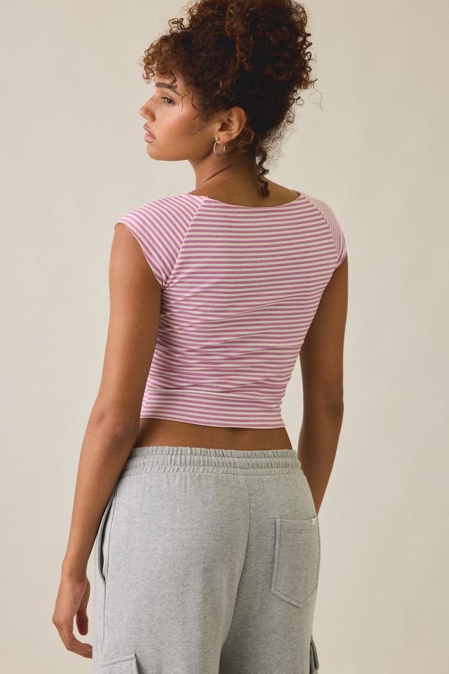 Out From Under Cotton Compression Boatneck Cropped Tee #3