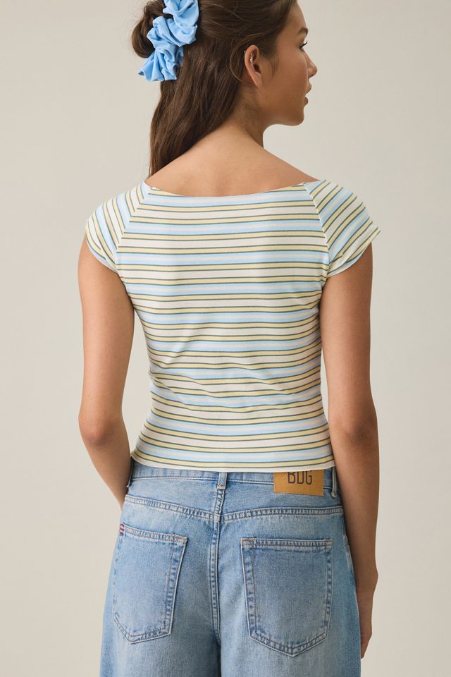 Out From Under Cotton Compression Boatneck Cropped Tee #1