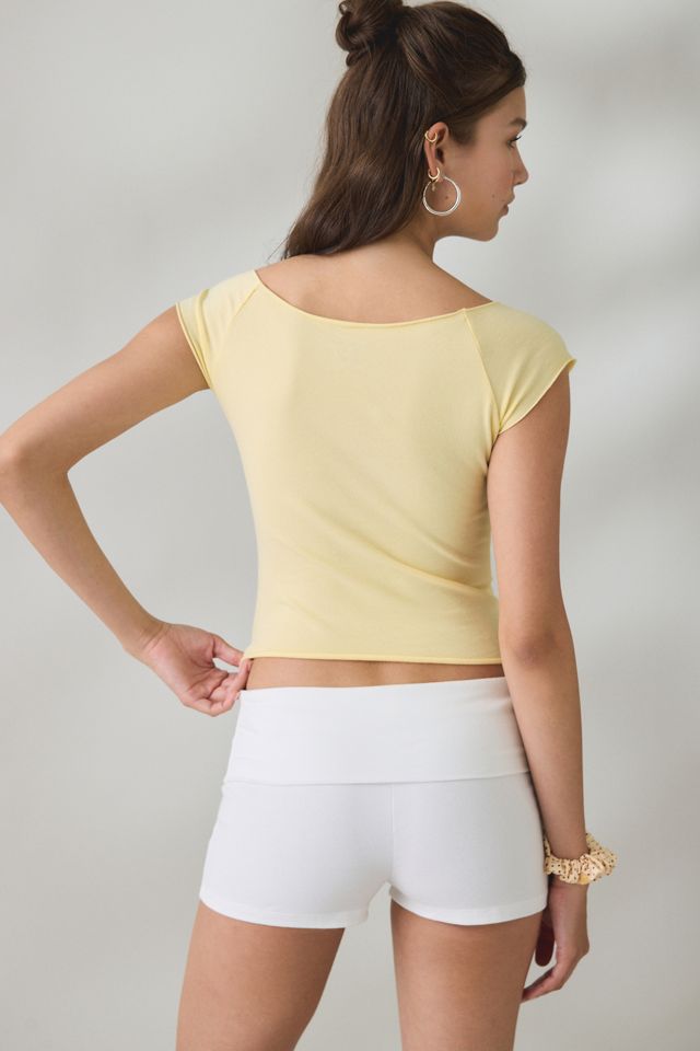 Out From Under Cotton Compression Boatneck Cropped Tee #3