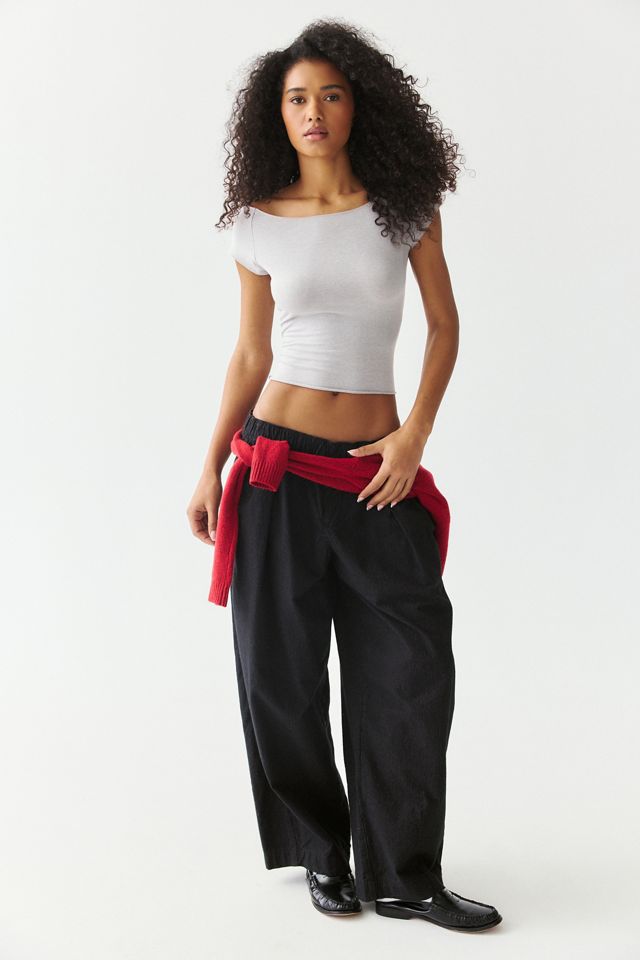 Out From Under Cotton Compression Boatneck Cropped Tee #1