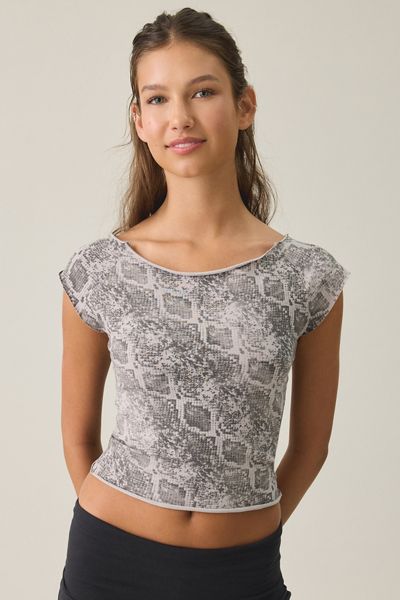 Out From Under Cotton Compression Boatneck Cropped Tee