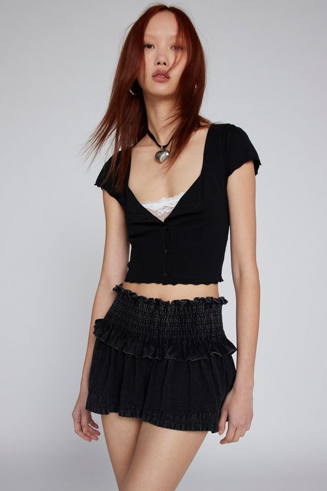 Kimchi Blue Aria Linen Micro Short | Urban Outfitters