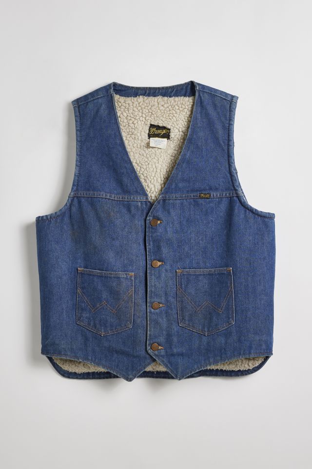 Vintage Denim Fleece Vest | Urban Outfitters
