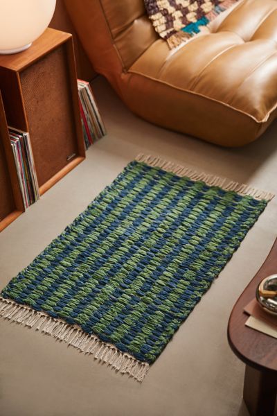 Shop Urban Renewal Remnants Open Weave Rug In Green At Urban Outfitters