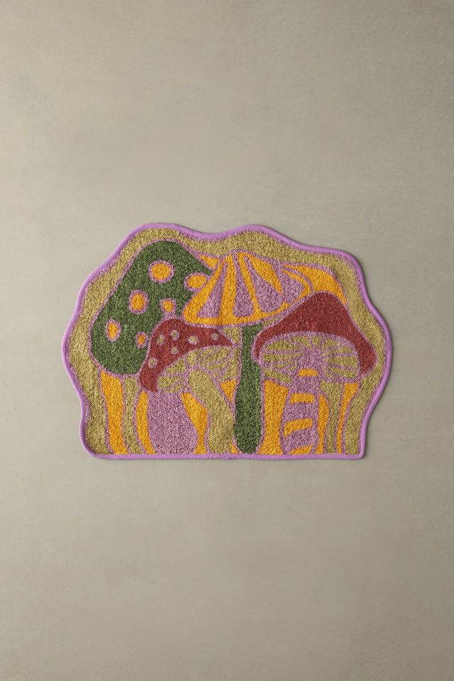 Nubby Mushroom Screen Printed Rug #1