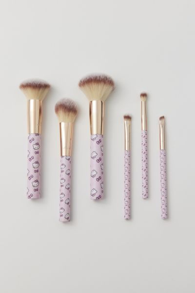 Impressions Vanity Co. Hello Kitty Supercute Signature 6-Piece Brush & Holder Set