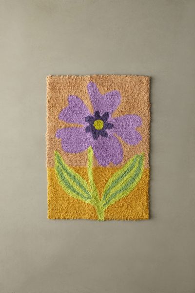 Shop Urban Outfitters Ainsley Flower Tufted Shag Rug In Purple At