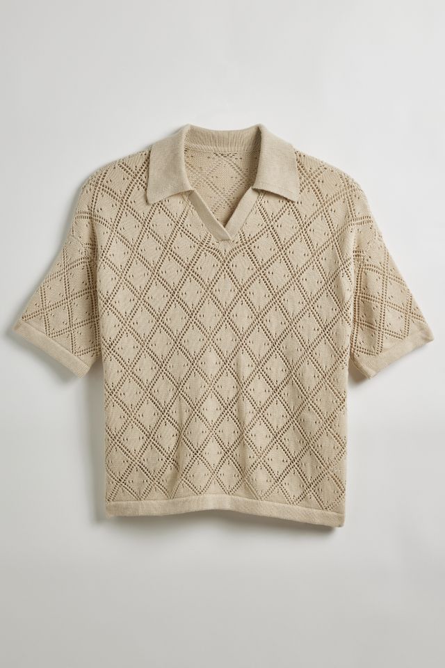 UO Pointelle Knit Polo Shirt #1