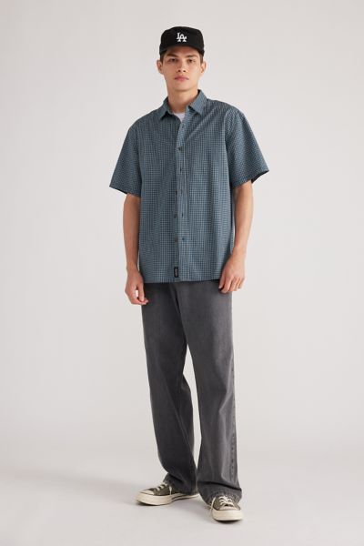 THRILLS Precious Energy Check Short Sleeve Button-Down Shirt