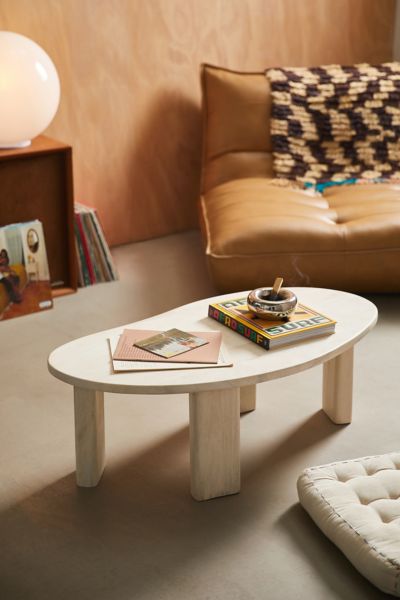 Shop Urban Outfitters Organic Shaped Coffee Table In Bleached White At