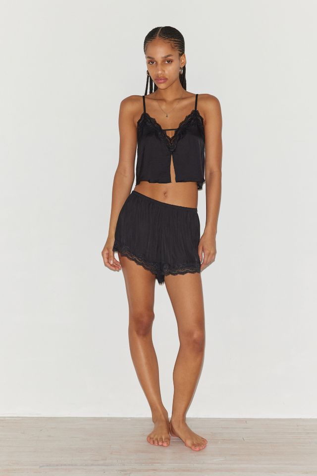 Out From Under Juliette Lacy Satin Cropped Cami #1