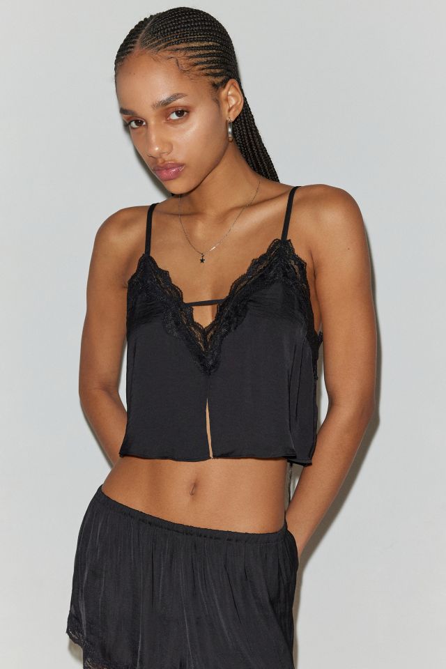 Out From Under Juliette Lacy Satin Cropped Cami #3