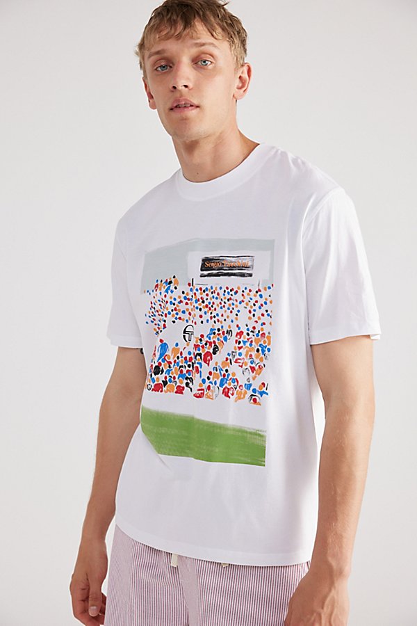 Shop Sergio Tacchini Carson Tee In White, Men's At Urban Outfitters
