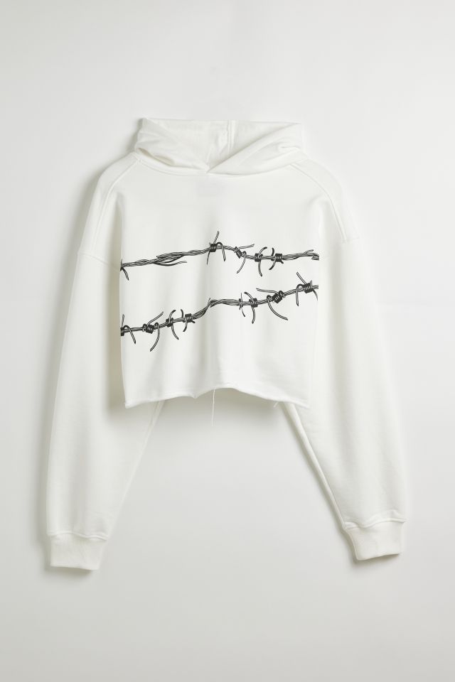 AJOBYAJO Barbed Wire Cropped Hoodie Sweatshirt #1