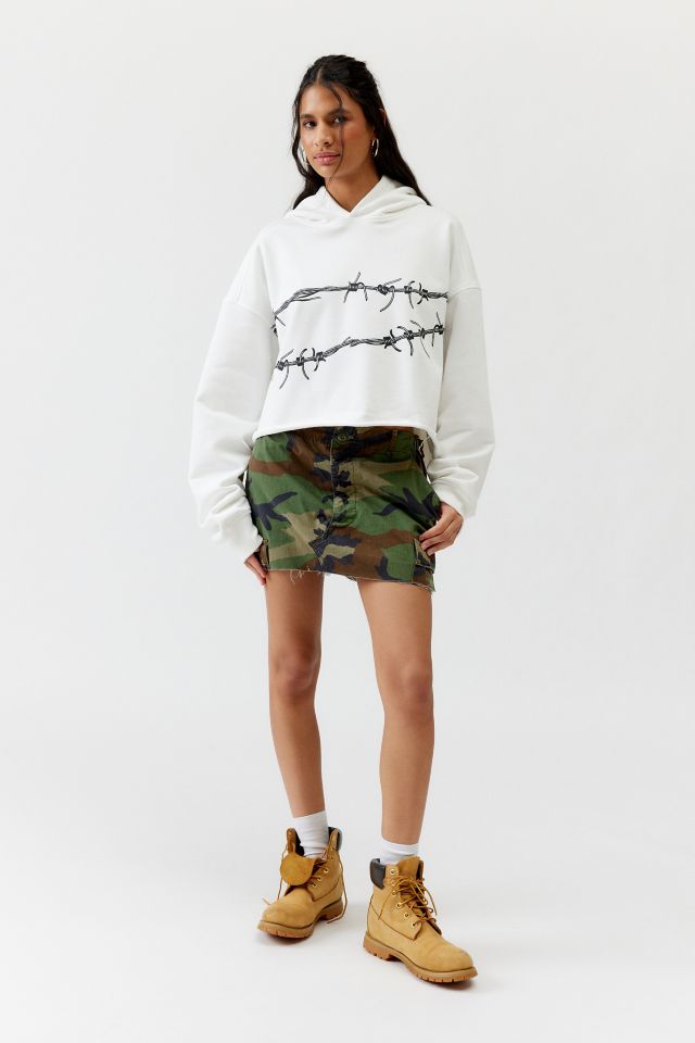 AJOBYAJO Barbed Wire Cropped Hoodie Sweatshirt #2