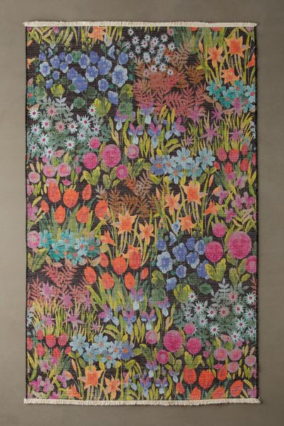 Urban Outfitters Wildflower Fields Printed Rug In Assorted At