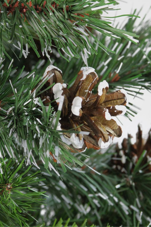 Snowy Delta Pine with Cones 4ft Artificial Christmas Tree #1