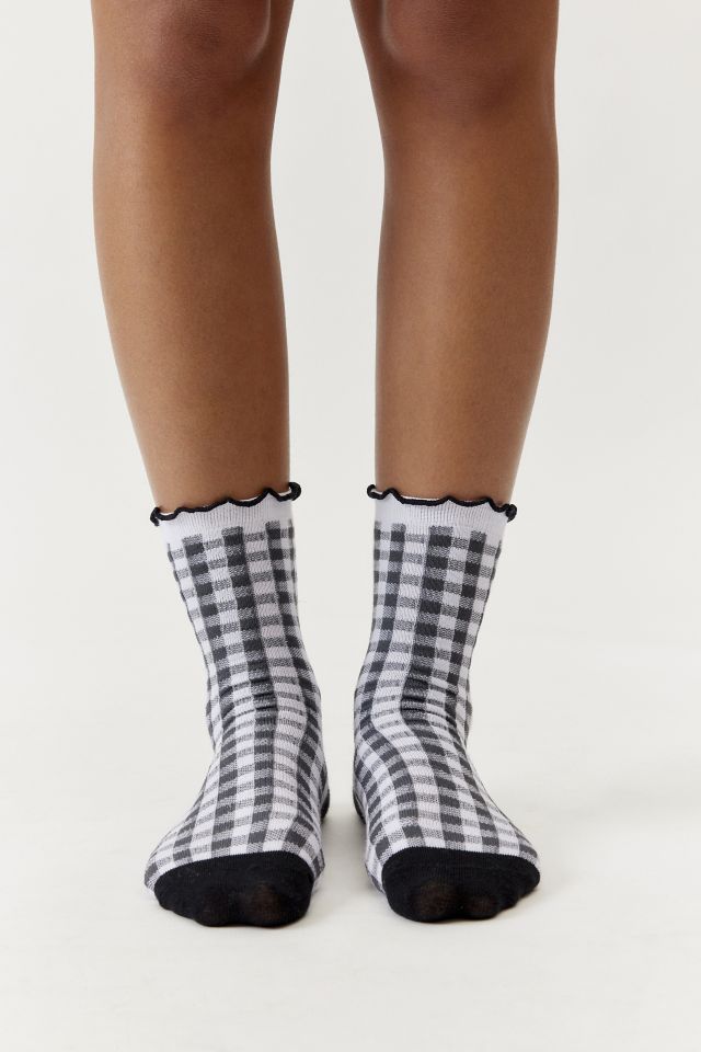 Gingham Ruffle Crew Sock #1