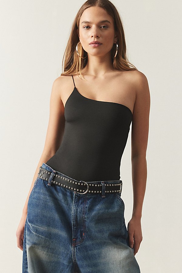 Out From Under One Shoulder Bodysuit In Black, Women's At Urban Outfitters