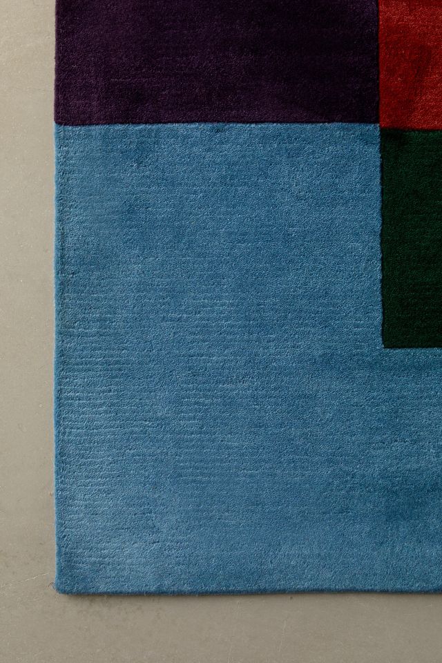 Multicolor Hand-Tufted Wool Geometric Area Rug