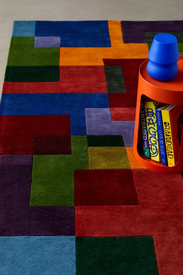 Multicolor Hand-Tufted Wool Geometric Area Rug