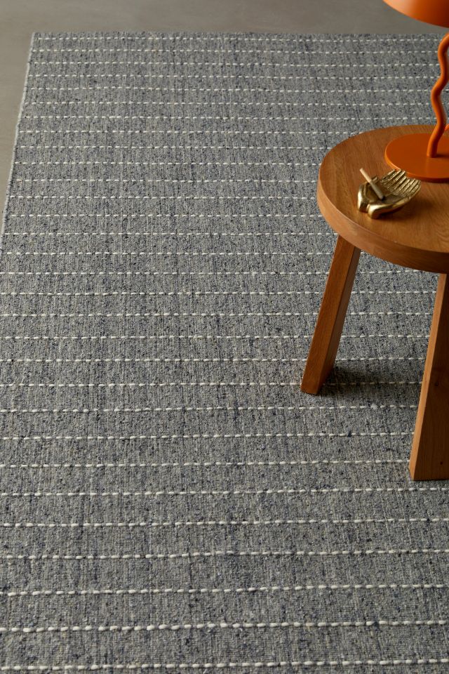 Oliver Blue Hand-Loomed Wool and Synthetic Runner Rug