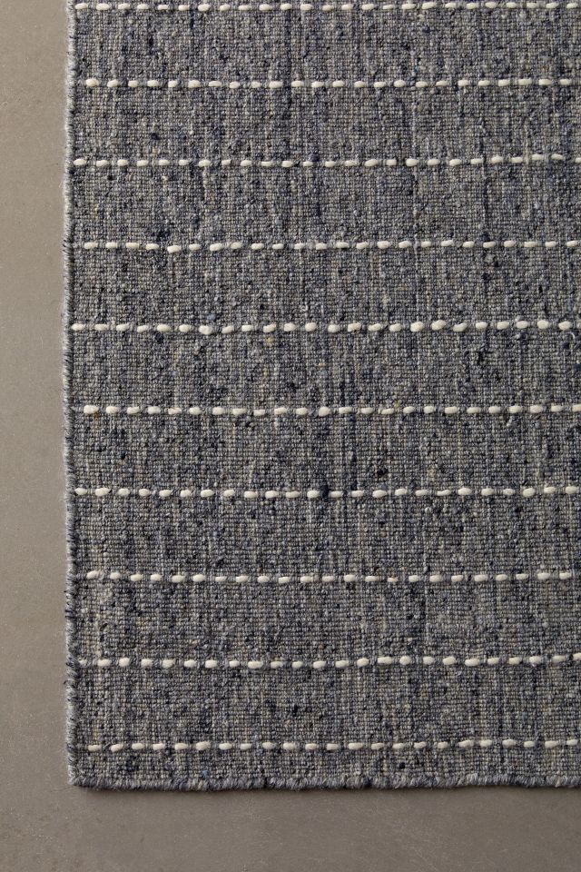 Oliver Blue Hand-Loomed Wool and Synthetic Runner Rug