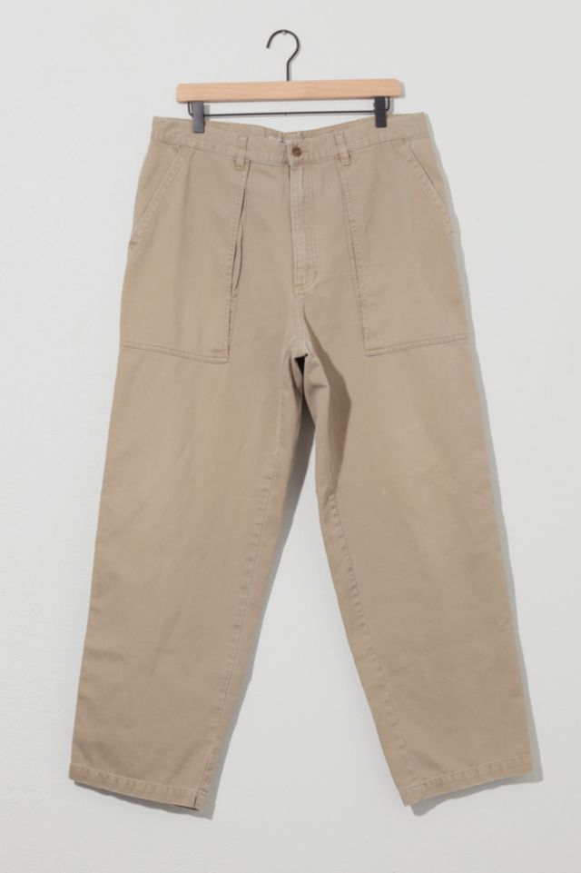 Vintage 1990s Oversized Tan Brown Square Pocket Pants