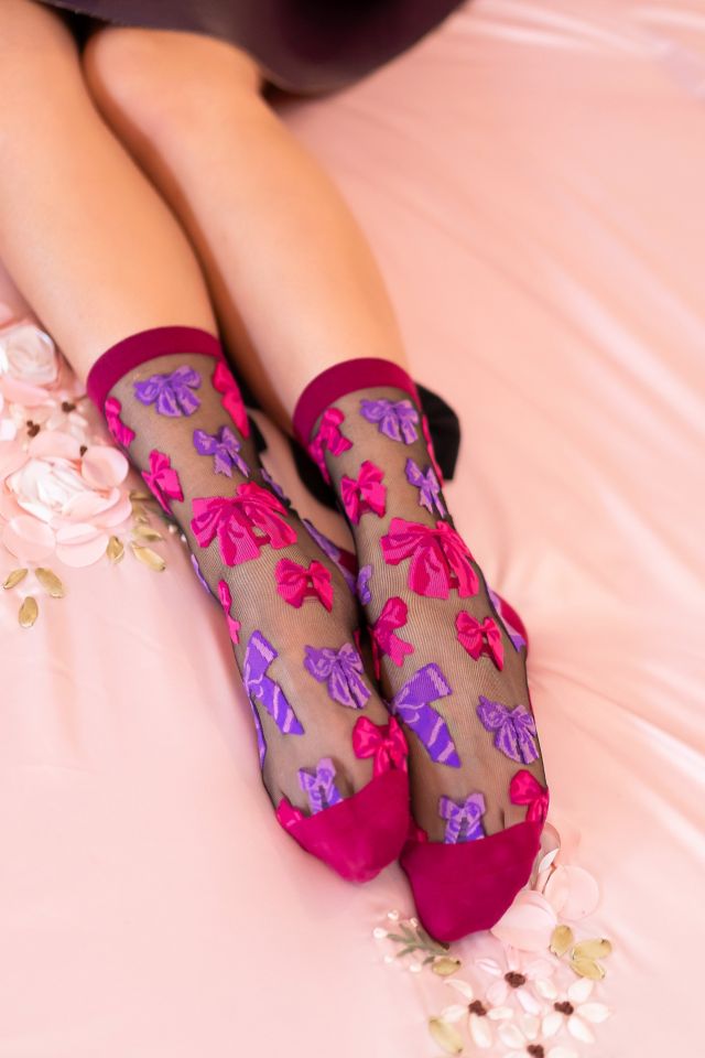 Sock Candy Big Bow Energy Black Sheer Sock #4