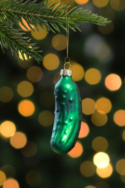 Green Pickle Glass Ornament